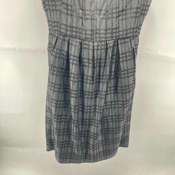 Max and Cleo Womens Sheath Dress Plaid Cocktail Sleeveless Pleated Lined Gray 12 - Picture 7 of 14